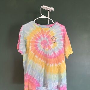 PAWZ Pastel Spiral Tie-Dye Short Sleeve Tee - Pink, Yellow, Blue